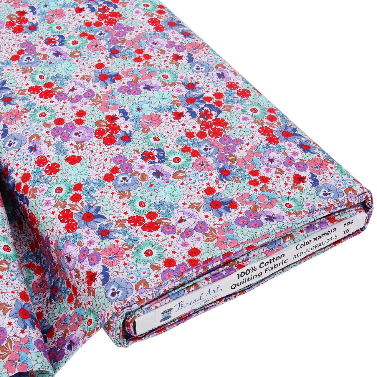 ThreadArt Premium Cotton Quilting Fabric By the Yard, 3yd or 10yd Cuts - Spring Picnic Collection - Gingham & Florals - 44" Width - 100% Cotton - Quilting, Sewing, Crafts